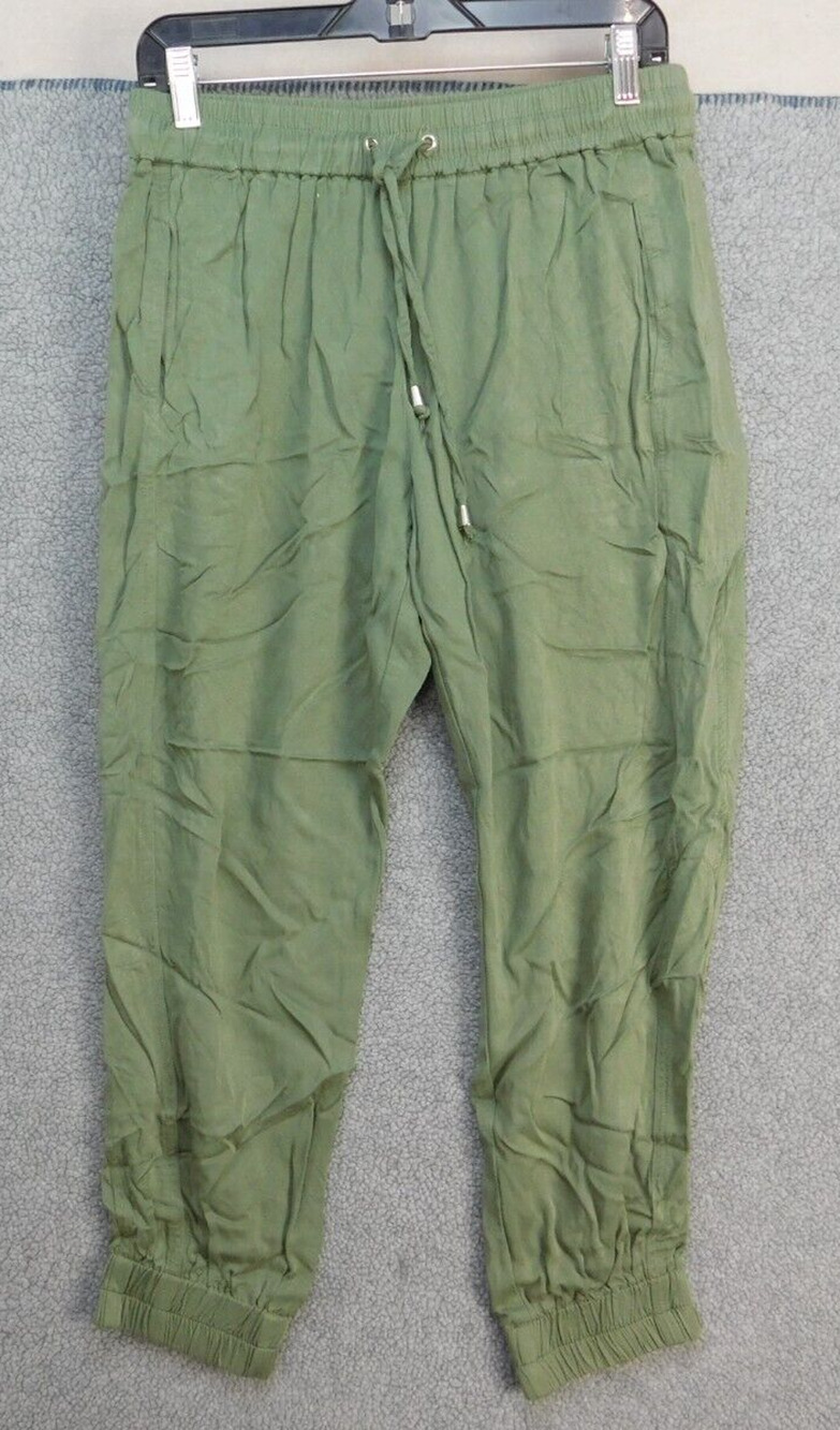 Nanette Lepore Pants Women's M Green Lyocell Drawstring Tapered